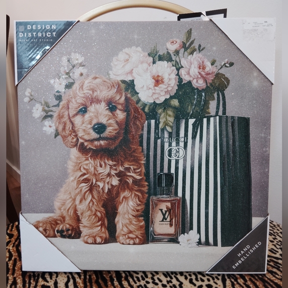 Design District Other - Charming Puppy and Floral Wall Art